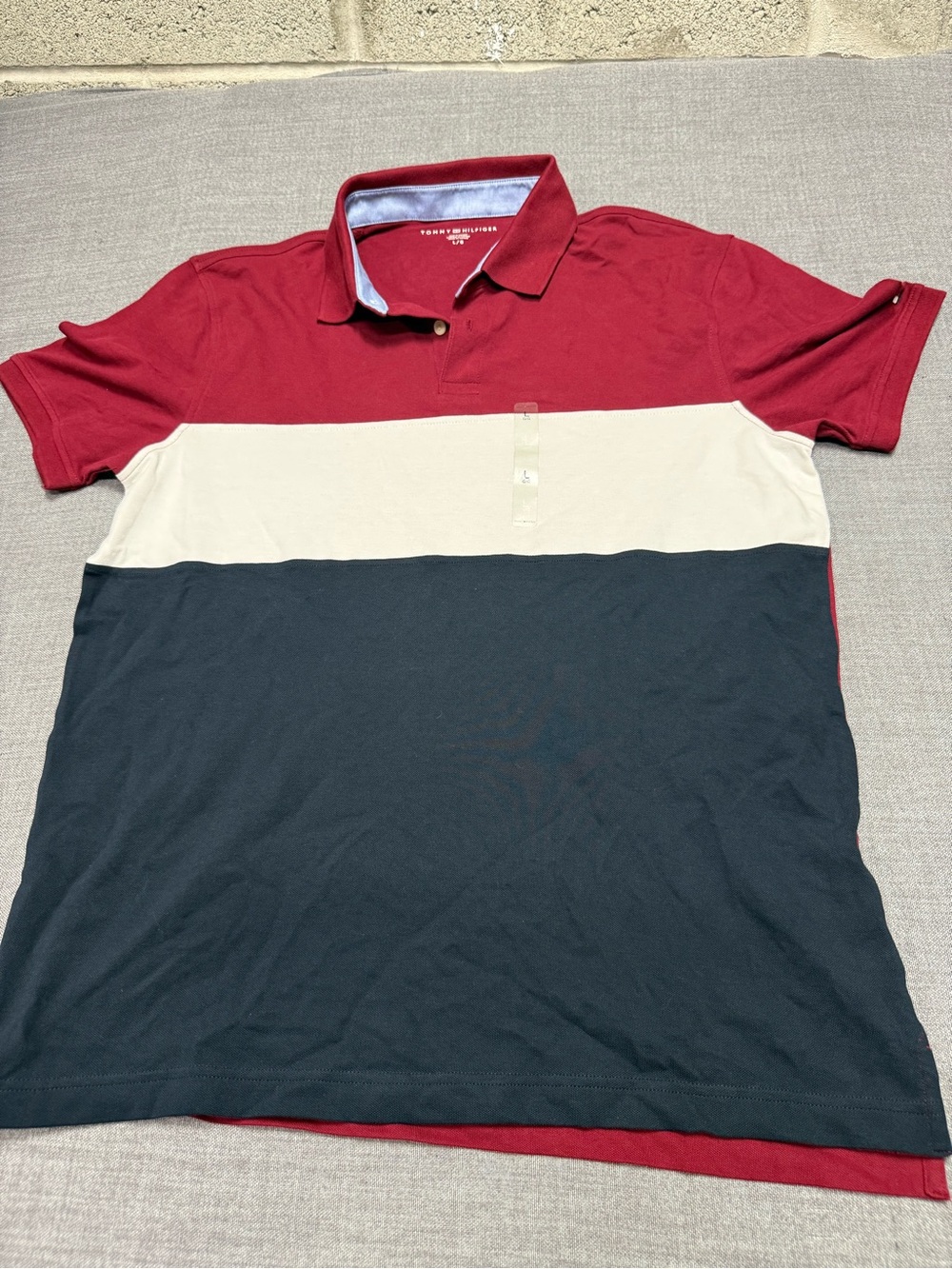 Tommy Hilfiger Men’s Colorblock Polo Shirt - Red/Cream/navy